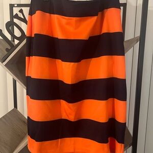 Eloquii Bold Orange and Blue A-Line Skirt